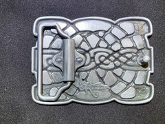 Buckle Rage Belt Buckle Celtic Endless Knot Silver-Tone Braided Art Design EUC
