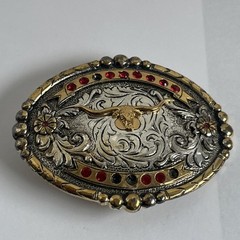 Wrangler Longhorn Silver Plated Pewter Belt Buckle