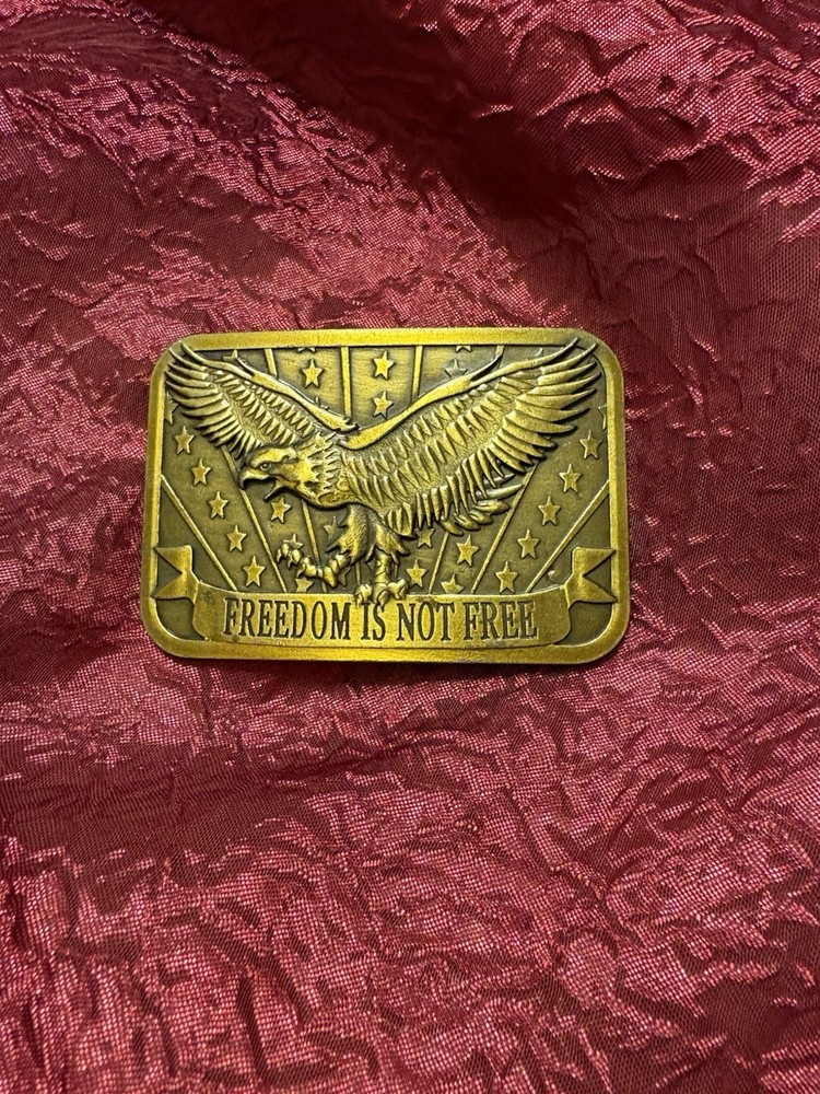 Freedom Is Not Free Eagle Stars Stripes Patriot 2014 Sponsor Belt Buckle