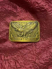 Freedom Is Not Free Eagle Stars Stripes Patriot 2014 Sponsor Belt Buckle
