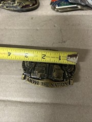 Vintage Truck Drivers Move The Nation Belt Buckle Made USA Transportation 1987