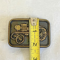 Vintage Tractor Belt Buckle Bronze Tone Steam Tractor Farm Machinery Western