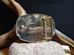 Man&rsquo;s or Lady&rsquo;s Gold Tone Belt Buckle 2 Carnelian Agates, Fits 2&Prime; Belt