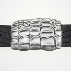 Croc belt buckle buckle reptile crocodile ornament silver for removable belt