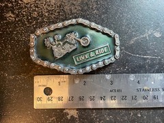 Live and Ride Chain Belt Buckle