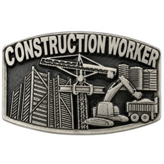 CONSTRUCTION WORKER CRANE OCCUPATION METAL STEEL BELT BUCKLE BOUCLE DE CEINTURES