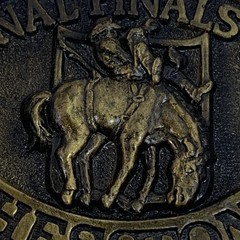 National Finals Rodeo Hesston 1979 NFR Belt Buckle -Brass (5th Edition) Bronco