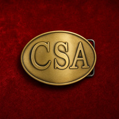 CSA Bronze Plated Metal Belt Buckle Civil War Confederate Reenactment Gear
