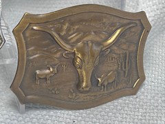 Vtg Outdoorsman Hunter Animal Themed Belt Buckle Lot Of 3 Deer Steer & Horse