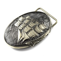 Frigate german silver buckle, barque, sailing vessel, sailship handmade buckle