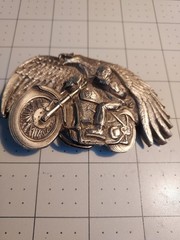 MENS BELT BUCKLE METAL RIDER AND EAGLE MADE IN U.S.A. 1993 GAP