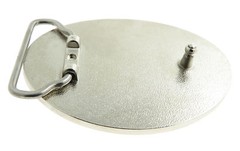 Shiny Chrome Oval Blank Metal Belt Buckle