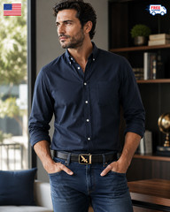 Men Eagle Buckle Belt Automatic Ratchet PU Leather Adjustable Black
