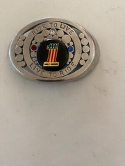 Vintage Belt Buckle Ride To Live Live To Ride Chrome Plated