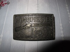 Winchester Repeating Arms New Haven Conn Gun Manufacture Brass Belt Buckle