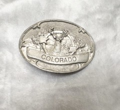 Vtg 1984 Paula Freed Artist Colorado Western Belt Buckle 3”x2.25”