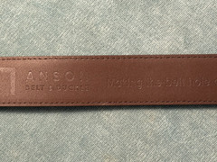 NIB Anson Belt Strap Buckle Holeless Ratcheting 55&Prime; Brown Buffalo Tanned Leather