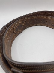 Vintage Larry Mahan Tooled Embroidered Leather Belt 6511 size 34