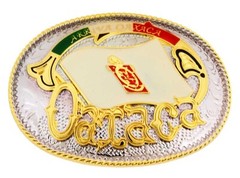 Oaxaca Belt Buckle Mexican Oaxacan State Gold Silver Metal Western Rodeo Cowboy