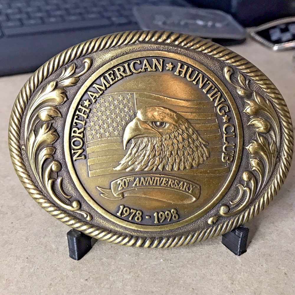 Brass North American Hunting Club 1978-1998 20th Anniversary Buckle
