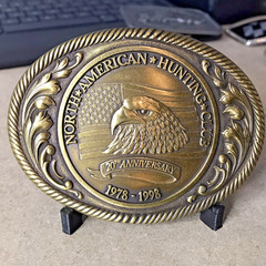 Brass North American Hunting Club 1978-1998 20th Anniversary Buckle