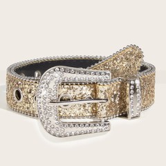Western Crystal Studded Belt Cowgirl Cowboy Rhinestone Belt For Women Men