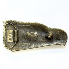 Vtg Eagle Head Brass Buckle Enameled 1979 Grt American Buckle Co #120 USA Ltd Ed