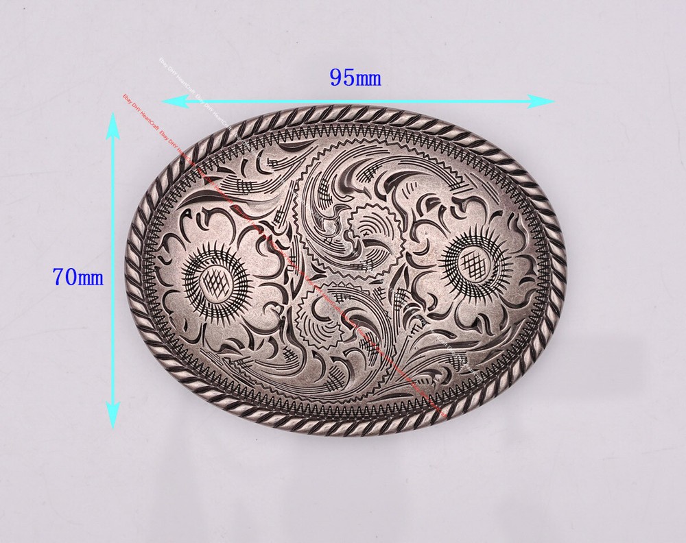Retro Western Flower Cowboy Rodeo Huge Leathercraft Belt Buckle fit 1-3/4&Prime; Strap