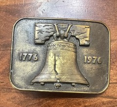 Vtg United States Liberty Bell Belt Buckle 1776-1976