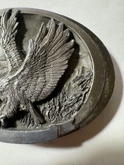 BELT BUCKLE BLOWOUT: Vintage C&J Eagle Belt Buckle + 40 Used Leather Belt BB-219