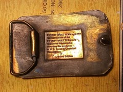 US Borax 1985 The Famous Twenty Mule Team of Death Valley Mining Belt Buckle