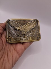 Sponsor 2014 Flying Eagle Freefom Is Not Free W Stars Stripes Metal Belt Buckle