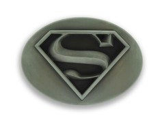 Vintage Superman Belt Buckle Men Gray Metal DC Comics Original Cosplay Halloween