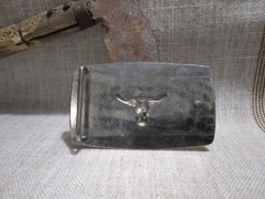 Vintage, Bull Belt Buckle, 3 inches x 2 inches