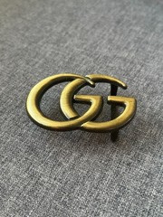 Vintage Golden G Logo Monogram Reversible Gold Belt Buckle 4cm 1.5&Prime; Designer