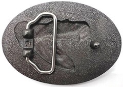 Snake Cobra Black Enameled Belt Buckle New