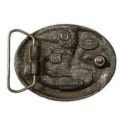 1988 C&J Vintage Electrician Pewter Enamel Belt Buckle 1054 Made USA 3.25×2.5”