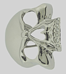 Skull Belt Buckles Men Pirate Skeleton Silver Metal Tribal Gothic Tattoo Bling