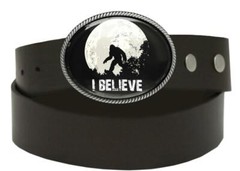 Sasquatch Belt Buckle – Big Foot Sighting Handmade Oval Buckle – 731