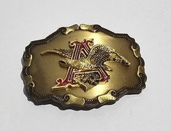 Vintage 1981 Men&rsquo;s Anheuser Busch Metal Belt Buckle Gold Color- Raintree