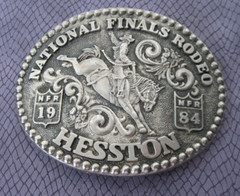 Vintage Hesston 1984 National Finals Rodeo Belt Buckle Fred Fellows