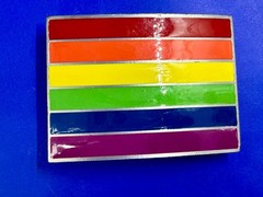 Rainbow Pride Flag LGBTQ Movement Enameled Great American Prod 2005 Belt Buckle