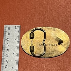 Vintage Solid Brass Star of Life EMS EMT Medical Belt Buckle Blue White Gold B21