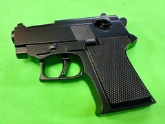 Gun Handgun Pistol Figural Cutout Novelty Mag Cosplay Black 5&Prime; Belt Buckle