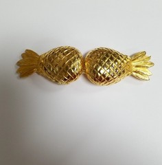 Vintage Dotty Smith 1980&rsquo;s Pineapple Gold Tone Belt Buckle