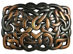 Unique 3D Copper Celtic Heart Connected Engraved Belt Buckle fits 1-1/2&Prime; Strap