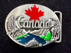 Canada Beautiful Country Commemorative Nature Wildlife Fish Scene Belt Buckle