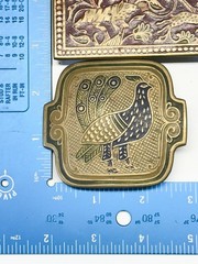 3 Handmade India Brass Belt Buckle Geometric Brutalist Cloisonné Enamel Vintage