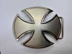 Maltese Celtic Iron Cross Gothic Punk Biker Vibe Cutout Outlined Belt Buckle
