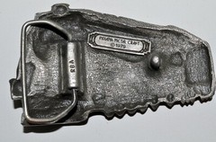 Locomotive Train Engine Belt Buckle Indiana Metal Craft 1979 Pewter 3D